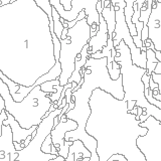 Close-up of the free generator's outline near the puppy's eye, with numbers overlapping lines